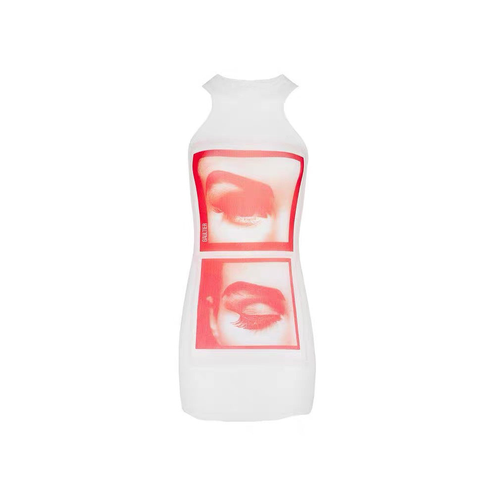 JEAN PAUL GAULTIER EYE PRINT MINI DRESS