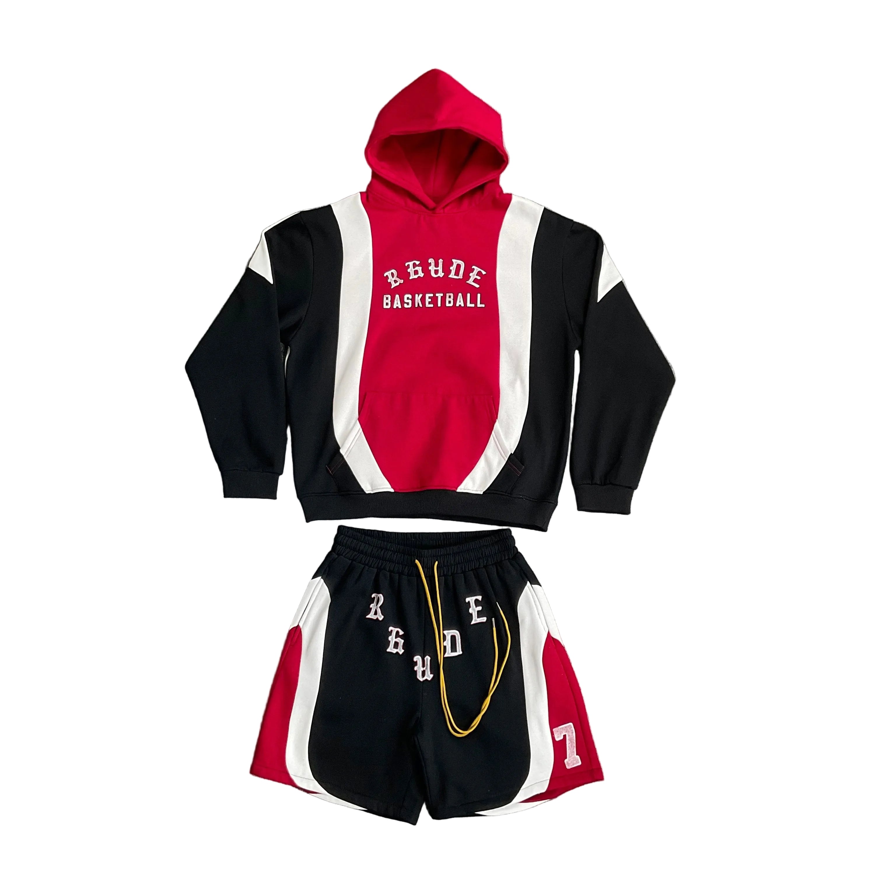 rhude spice leisure cotton hoodie & shorts