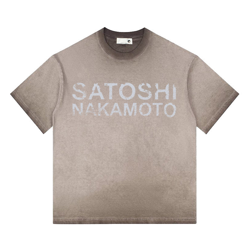 satoshi nakamoto stencil logo tee