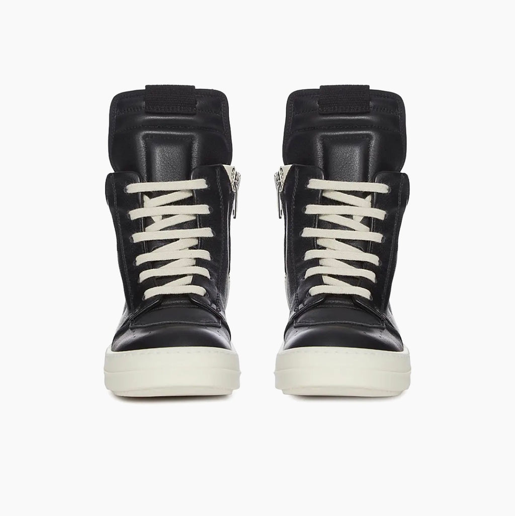 RICK OWENS MEGA BUMPER GEOBASKETS CLASSIC BLACK AND WHITE