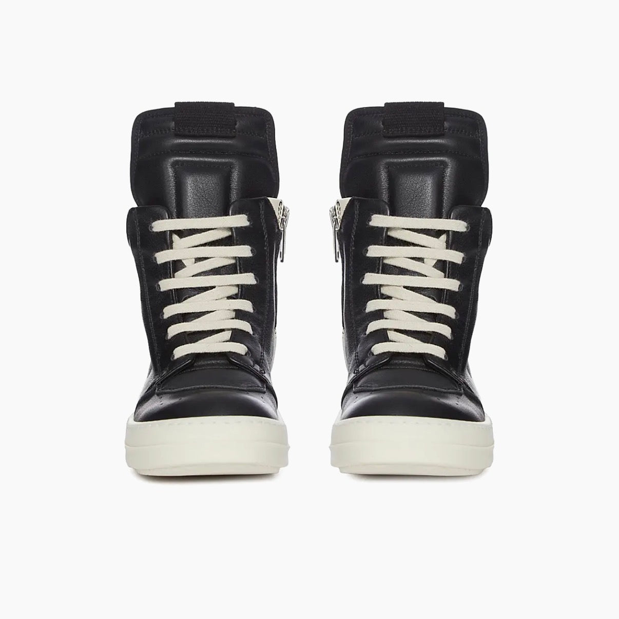 RICK OWENS MEGA BUMPER GEOBASKETS CLASSIC BLACK AND WHITE