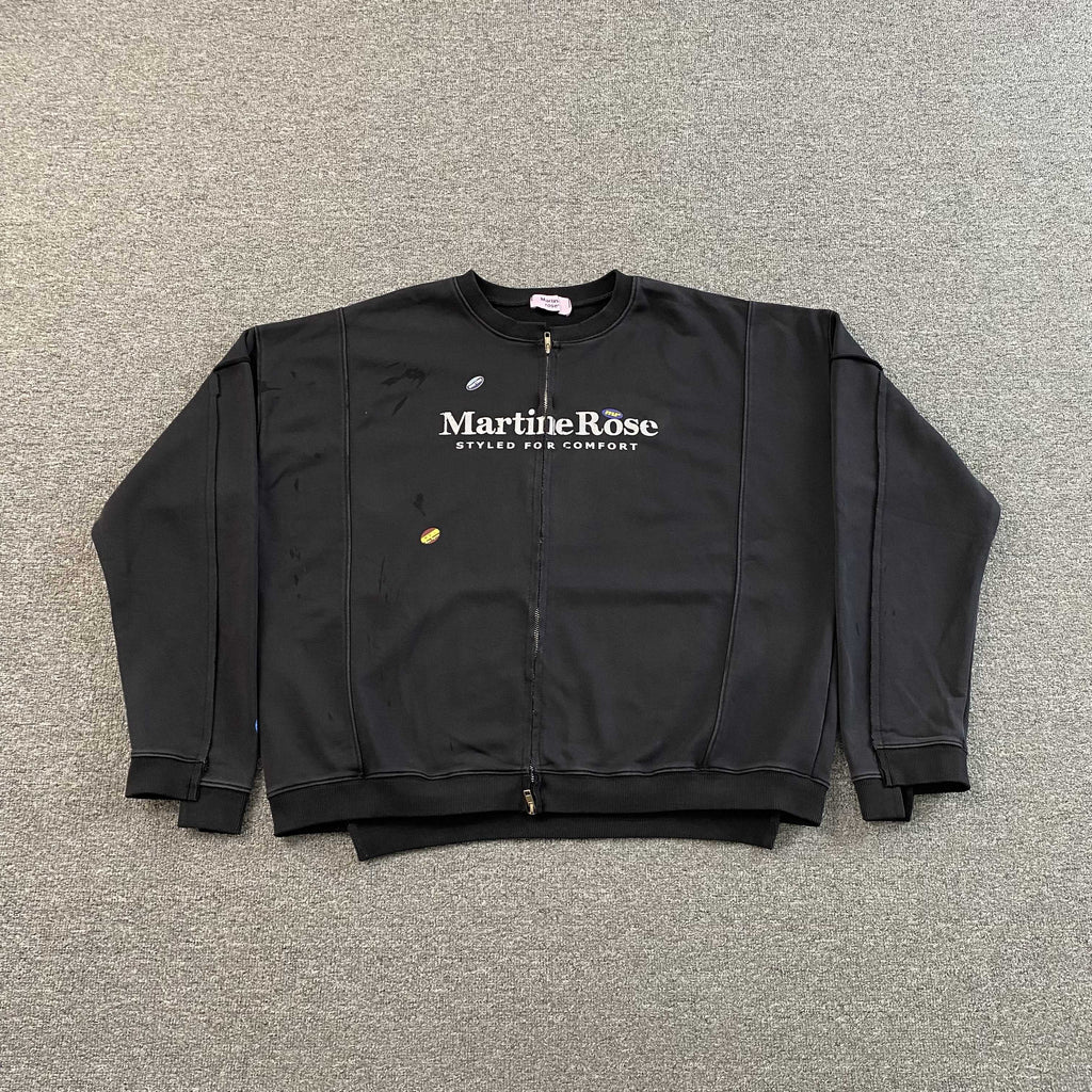 MARTIN ROSE DISTRESSED LOGO ZIP UP