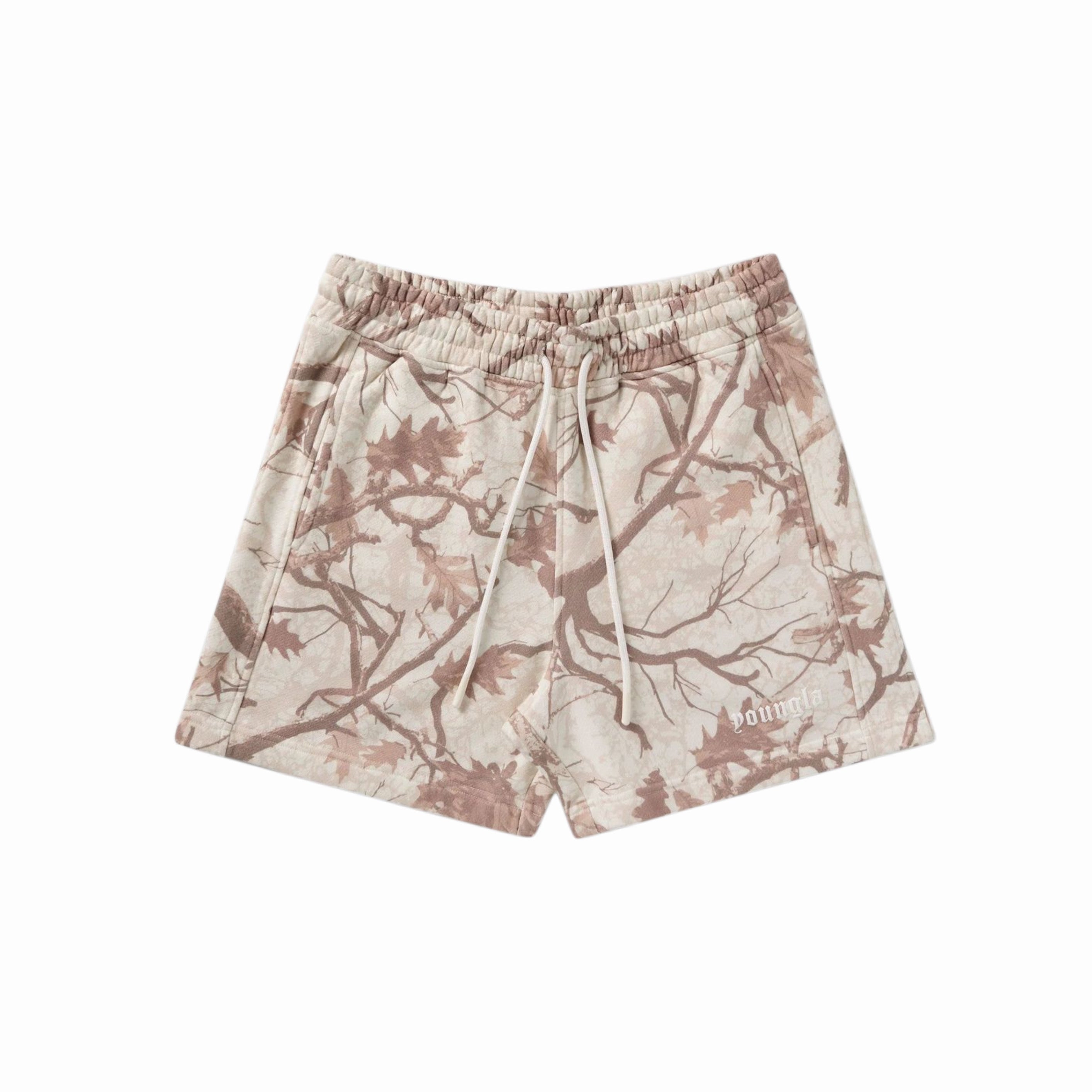 YOUNGLA TREE CAMO COTTON SHORTS