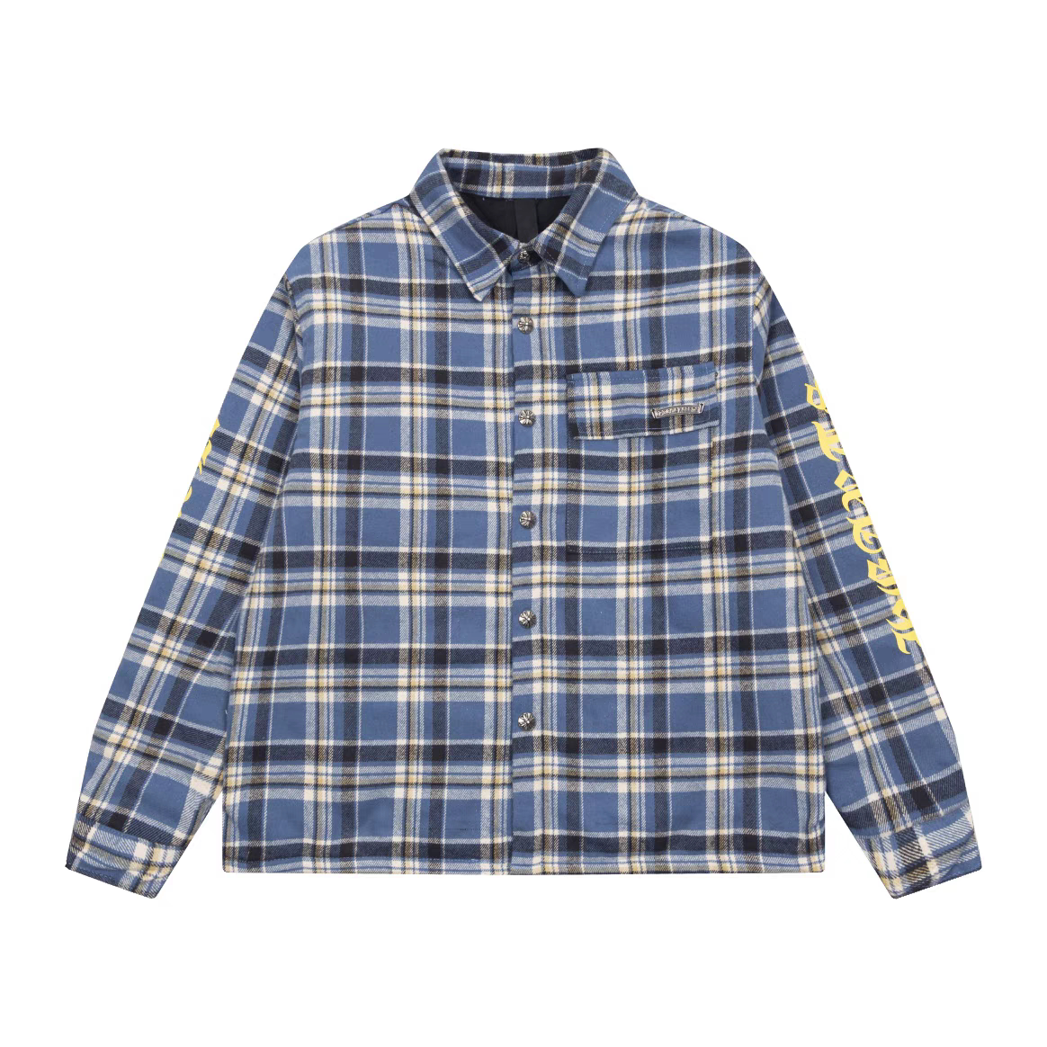 chrome hearts plaid flannel shirt