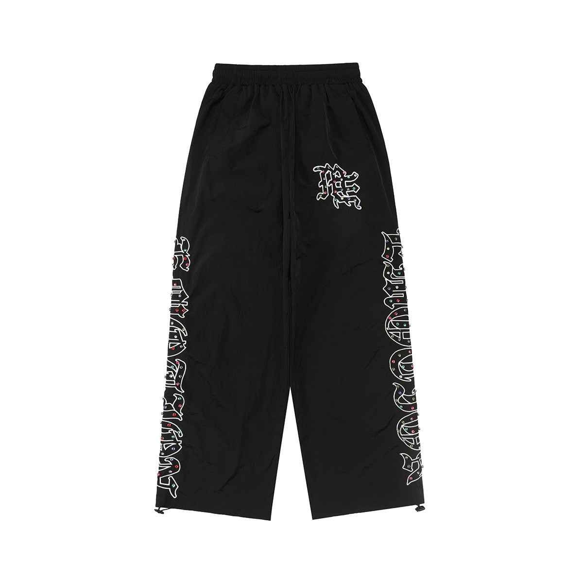 MIXED EMOTION RHINESTONE NYLON PANTS