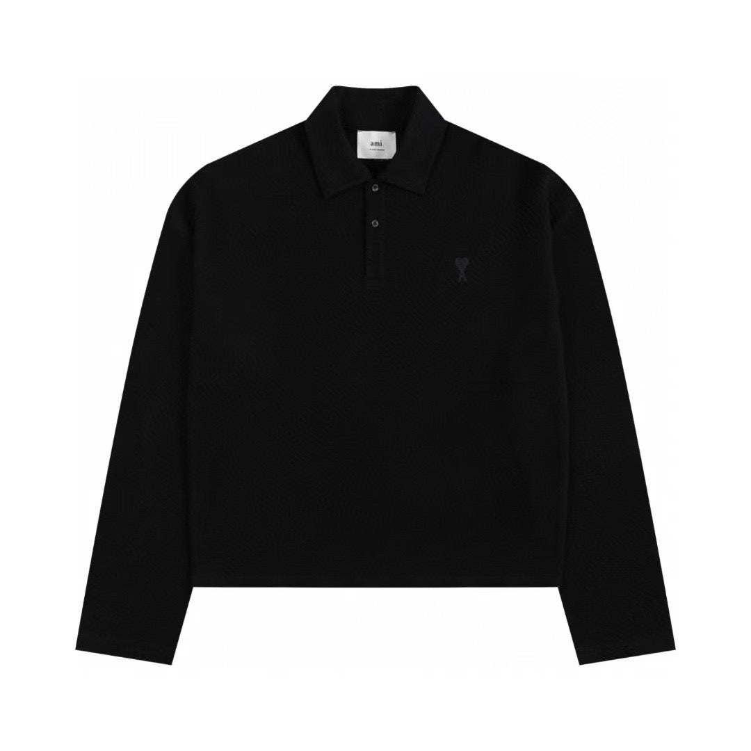 AMI PARIS LONG SLEEVES POLO T-SHIRT