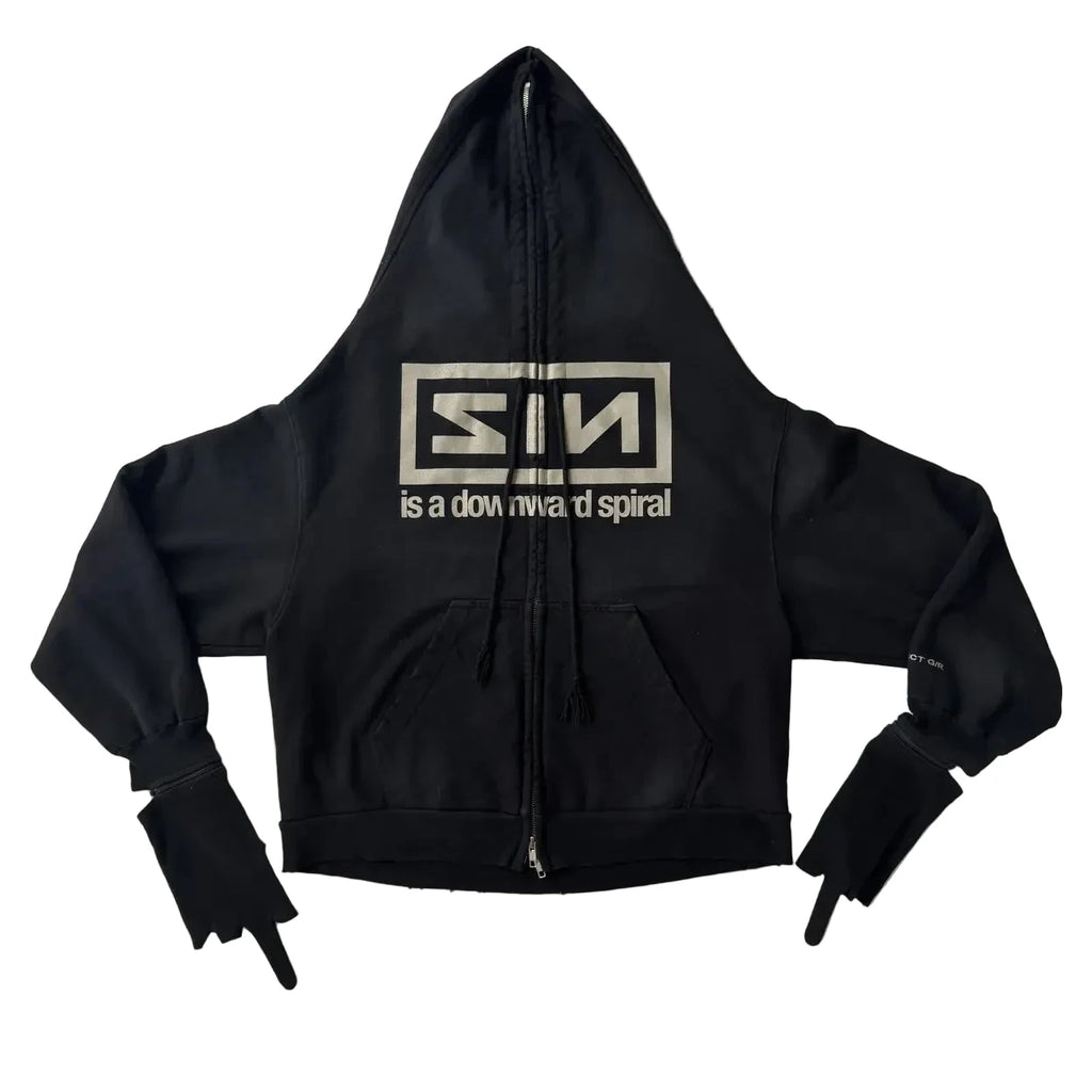 Project G/R Zygon Zip Up Hooded Sweatshirt Black