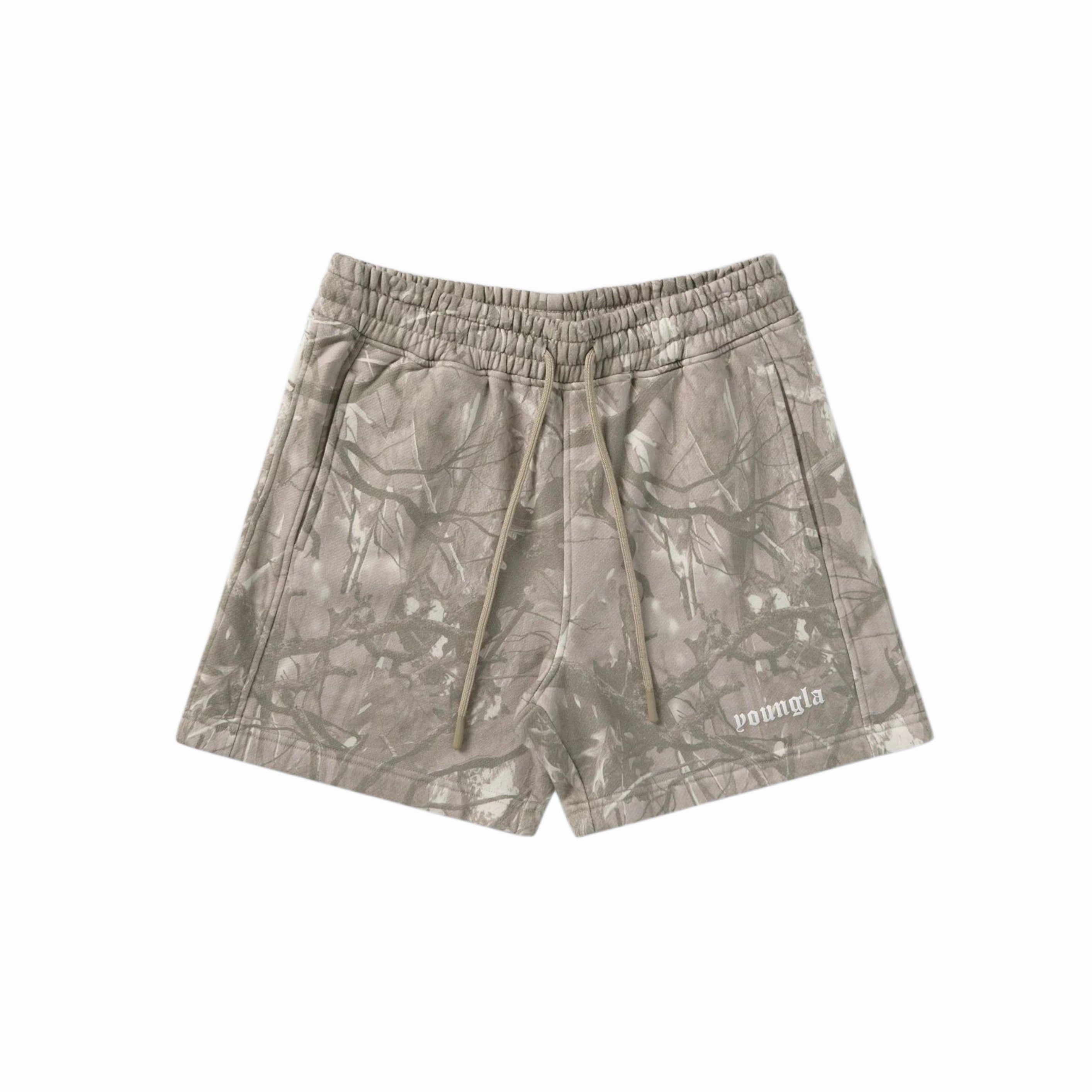 YOUNGLA TREE CAMO COTTON SHORTS