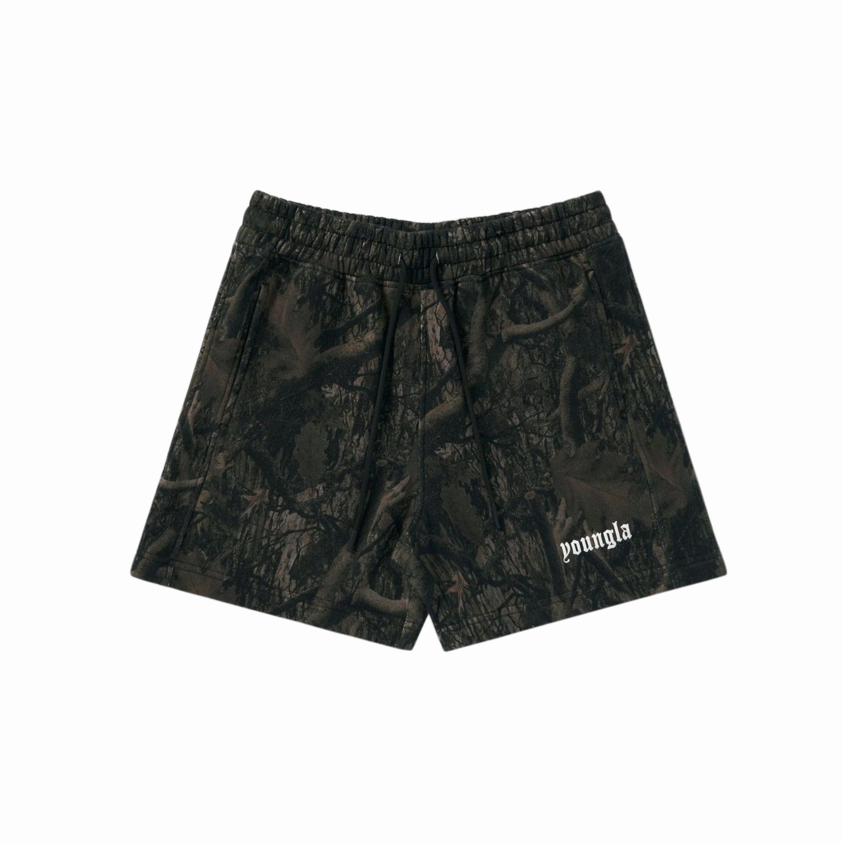 YOUNGLA TREE CAMO COTTON SHORTS