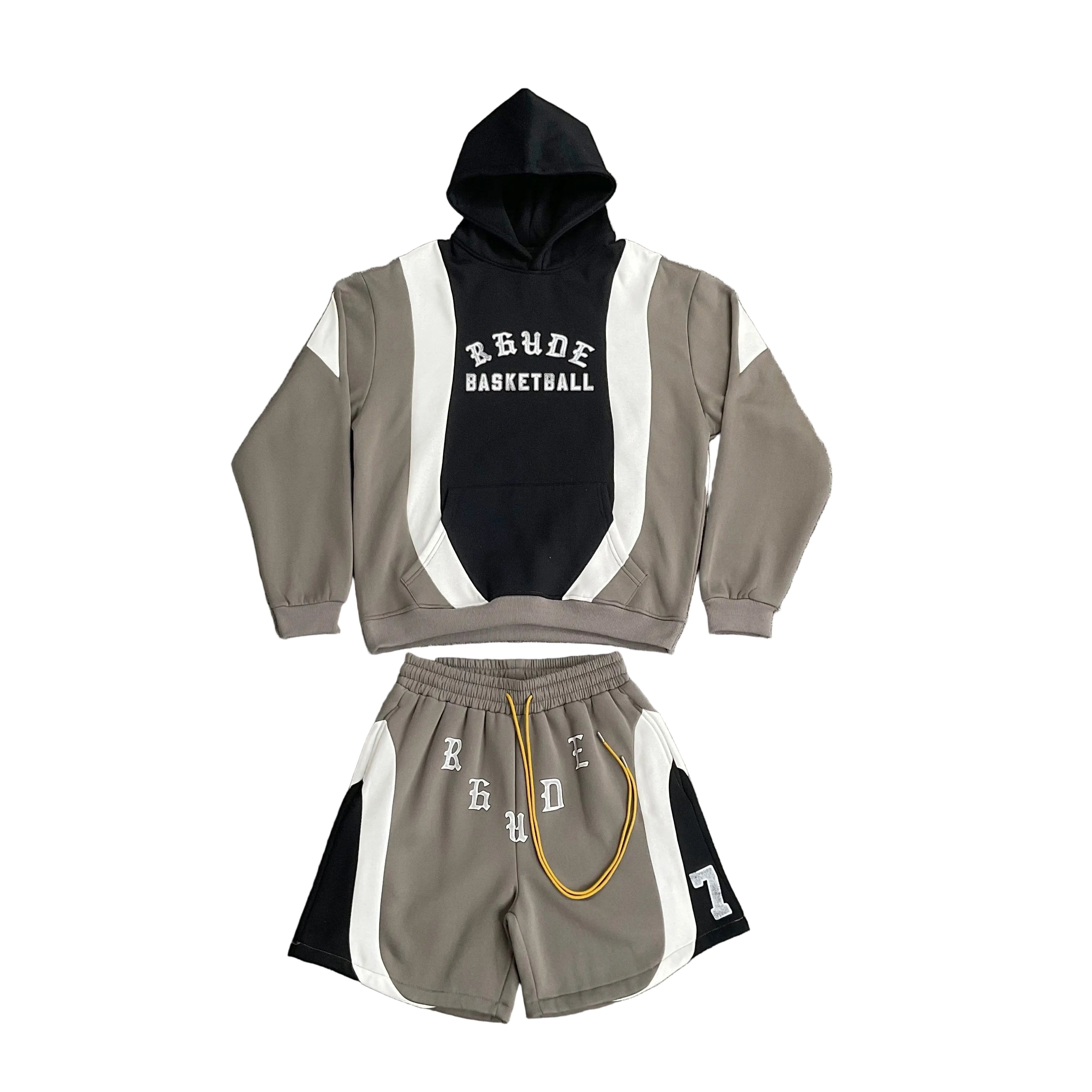 rhude spice leisure cotton hoodie & shorts