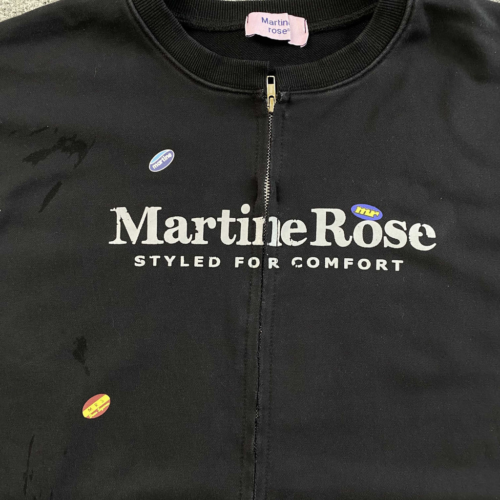 MARTIN ROSE DISTRESSED LOGO ZIP UP