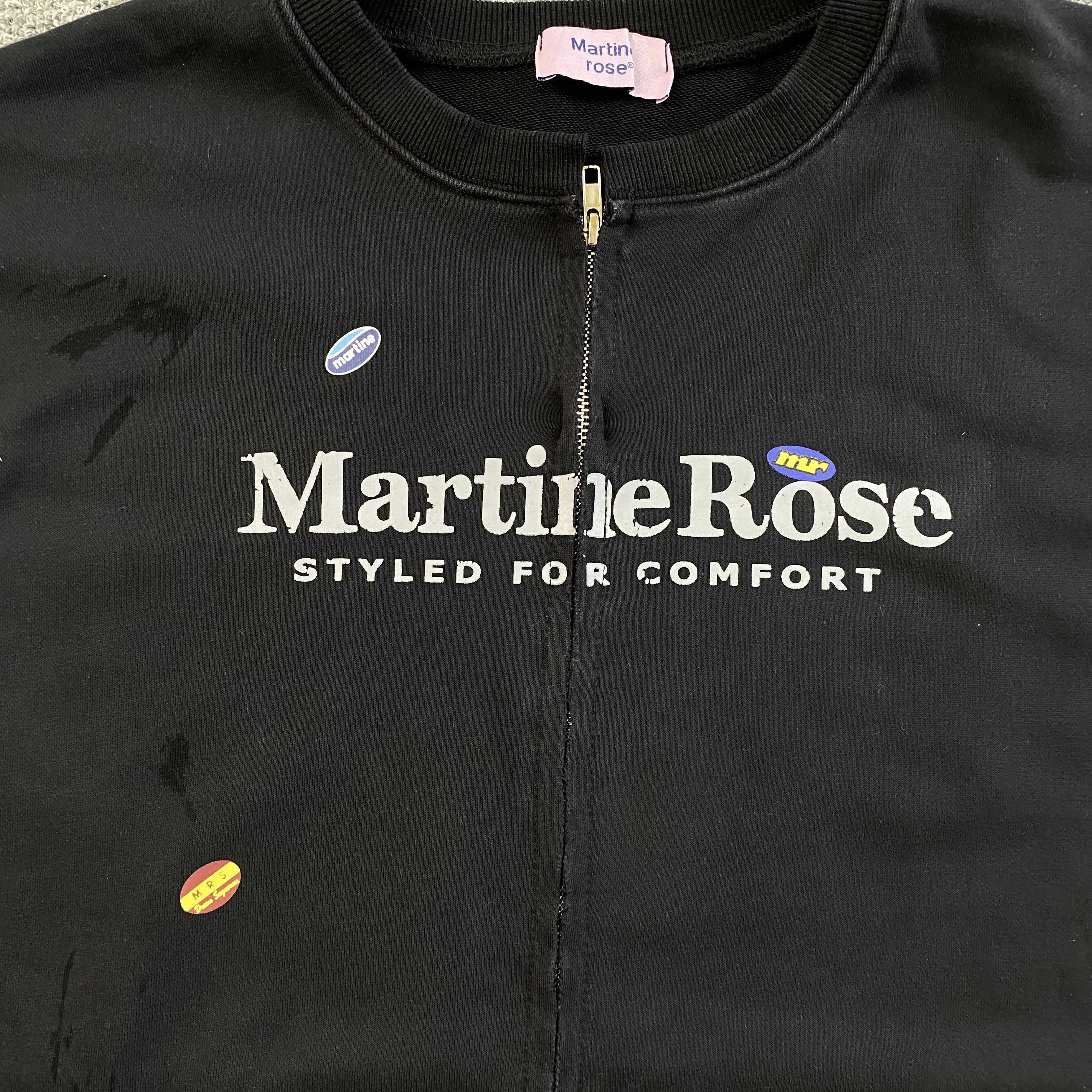 MARTIN ROSE DISTRESSED LOGO ZIP UP