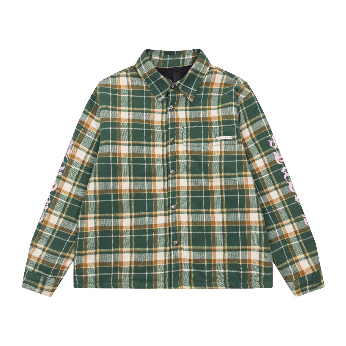 chrome hearts plaid flannel shirt
