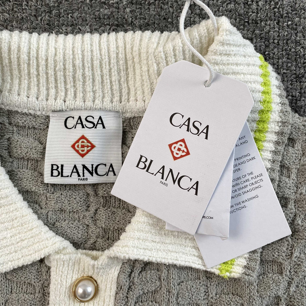 CASA BLANCA LONG SLEEVE BOUNCLE POLO T SHIRT