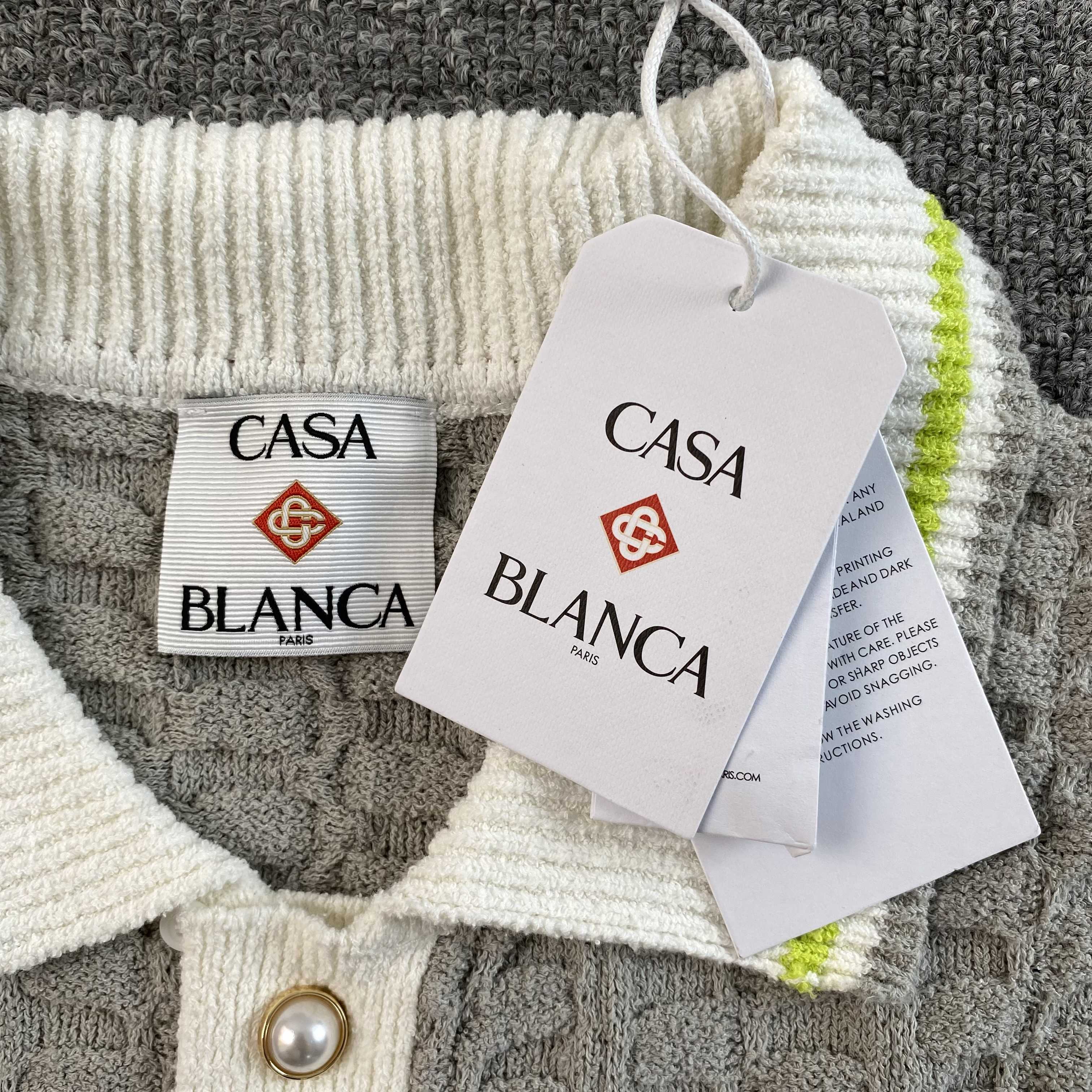 CASA BLANCA LONG SLEEVE BOUNCLE POLO T SHIRT