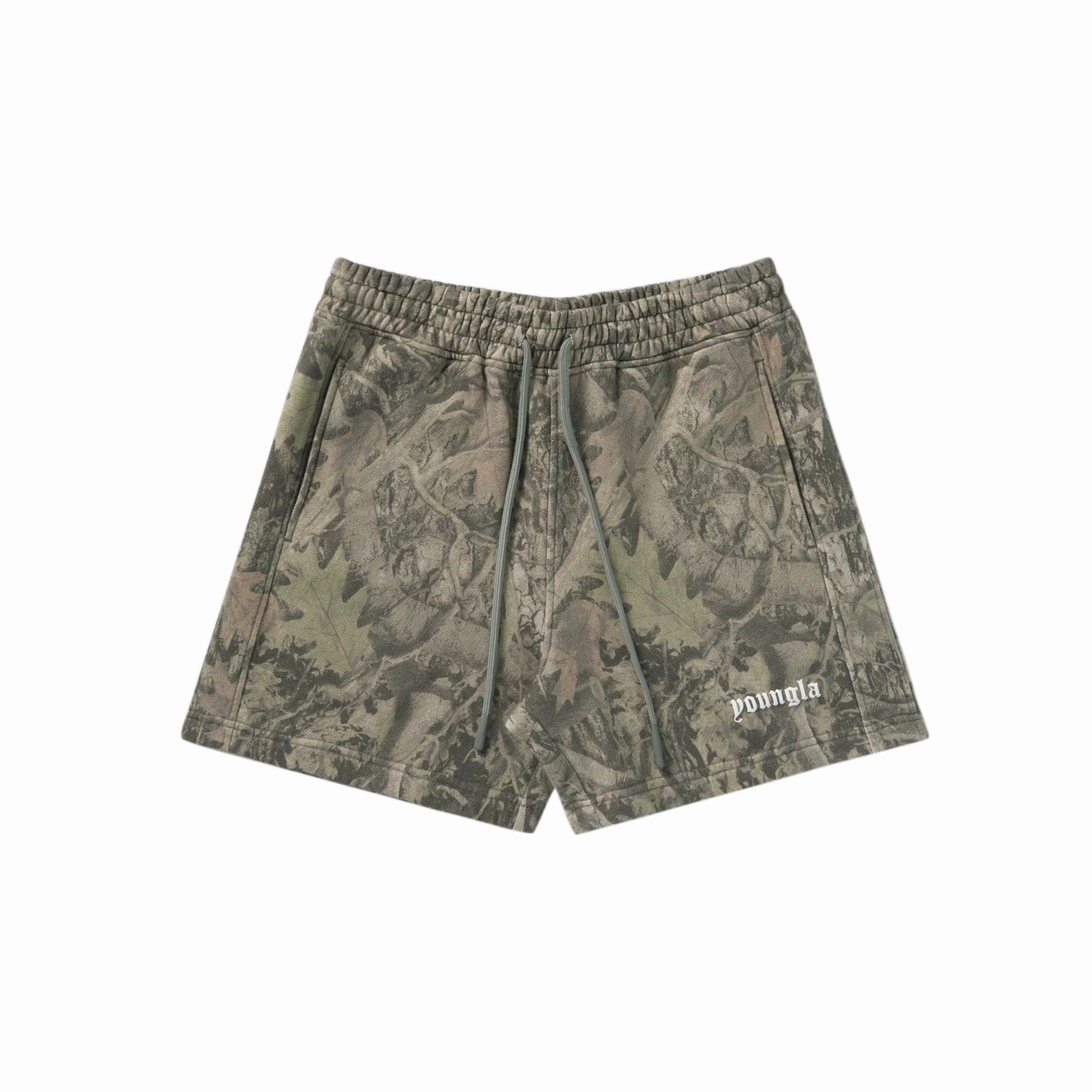 YOUNGLA TREE CAMO COTTON SHORTS