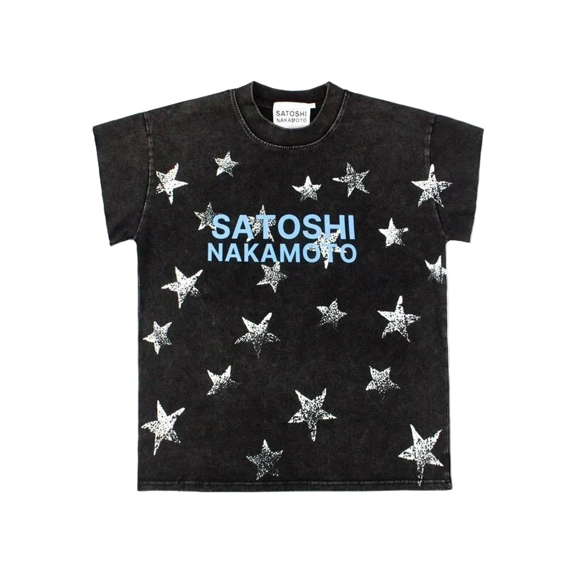 SATOSHI NAKAMOTO TYLER CUT OFF STARS T-SHIRT
