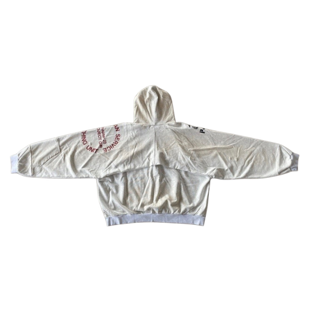 Project G/r reconstructed army zip-up hoodie