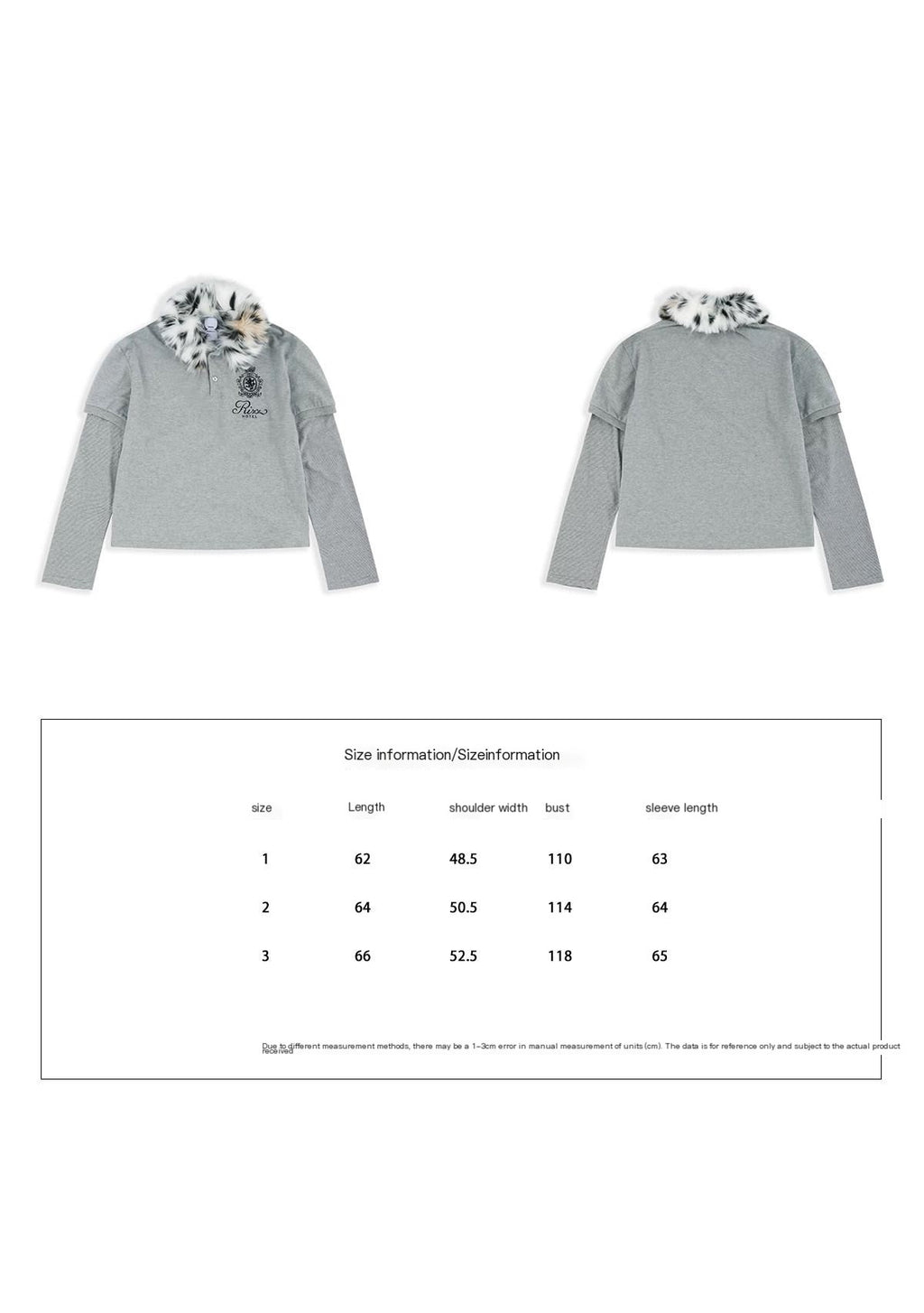 Protocol Index Fur Collar Long-Sleeve Polo T-Shirt
