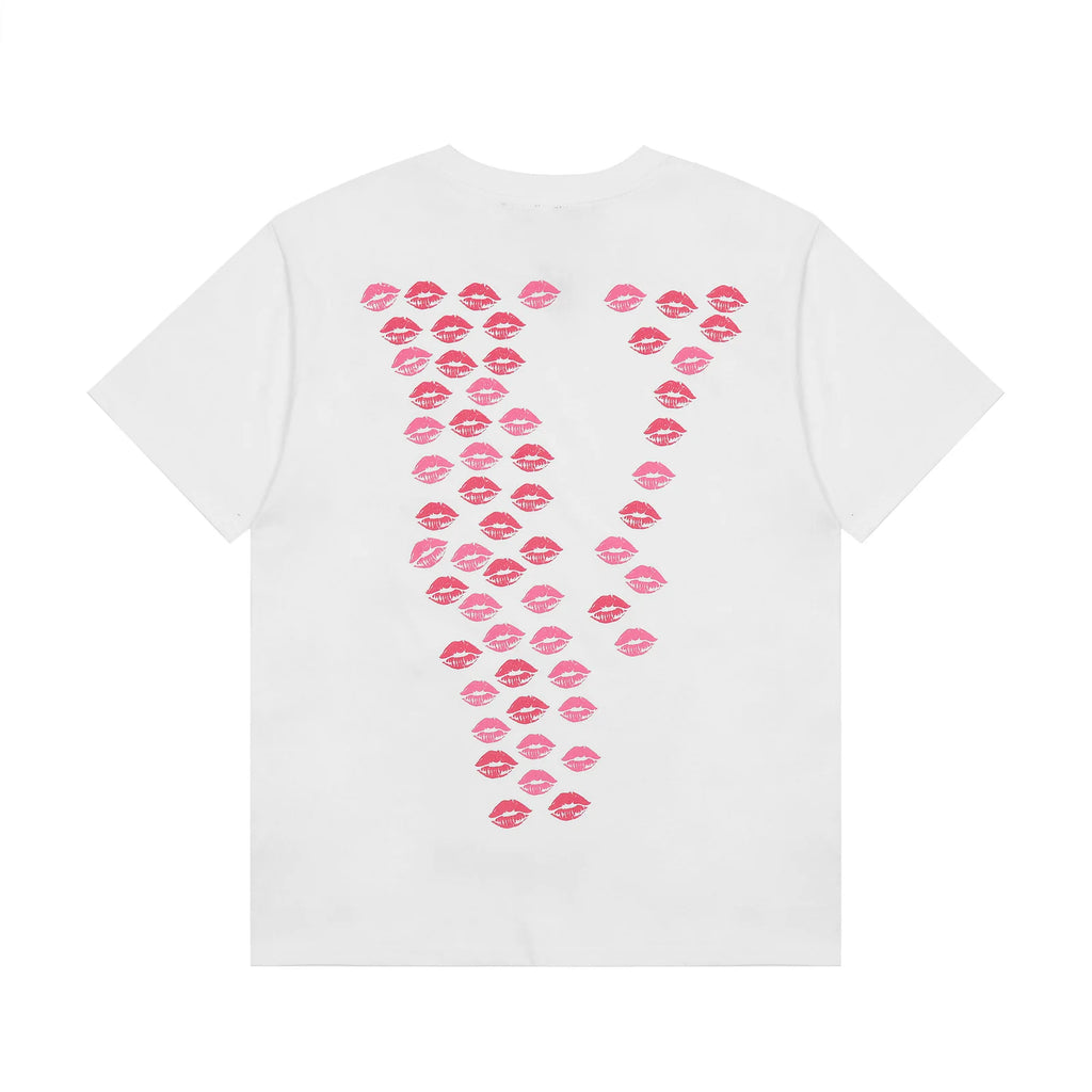 Vlone Pink Lip Print T-Shirt