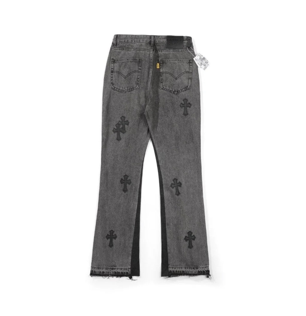 GALLERY DEPT X CHROME HEARTS FLARED DENIMS