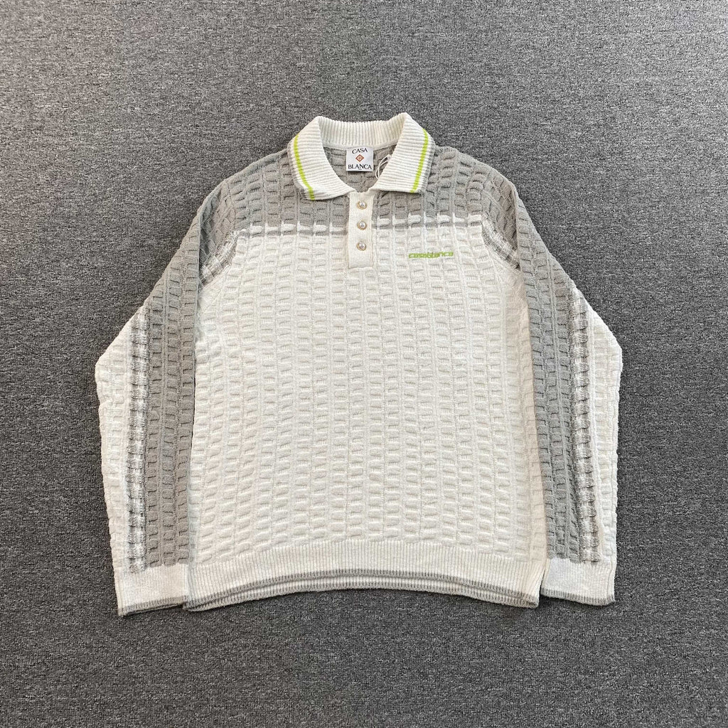 CASA BLANCA LONG SLEEVE BOUNCLE POLO T SHIRT