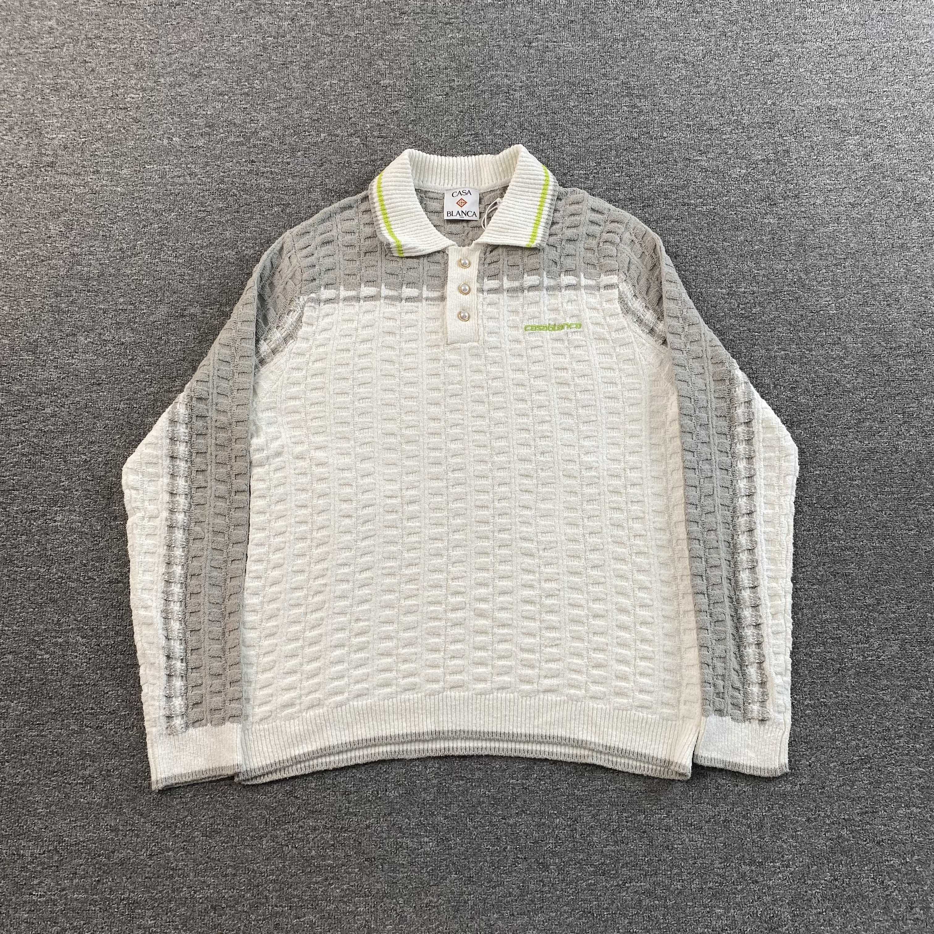 CASA BLANCA LONG SLEEVE BOUNCLE POLO T SHIRT