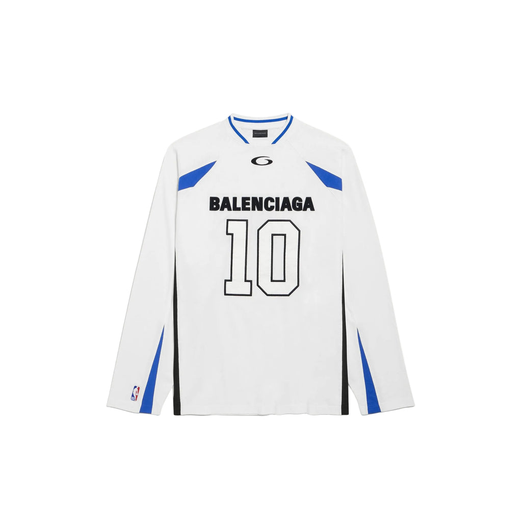 BALENCI X NBA COLLABORATION OVERSIZED LONG SLEEVE T-SHIRT IN BLACK/MULTICOLOR