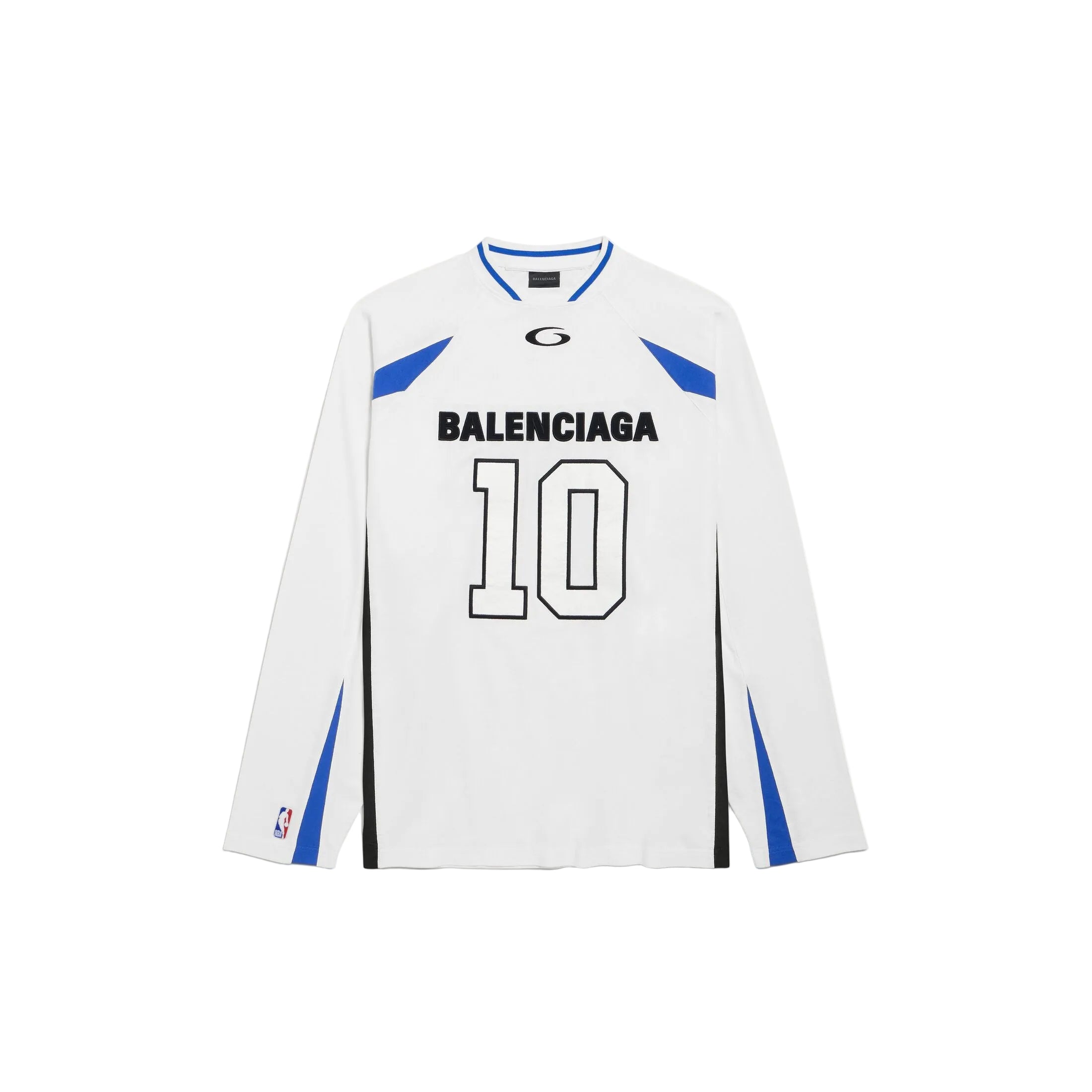 BALENCI X NBA COLLABORATION OVERSIZED LONG SLEEVE T-SHIRT IN BLACK/MULTICOLOR