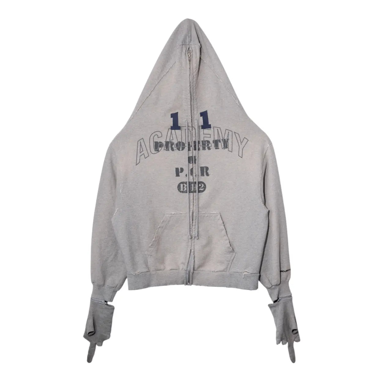 Project G/R Zygon Zip Up Hooded Sweatshirt Grey