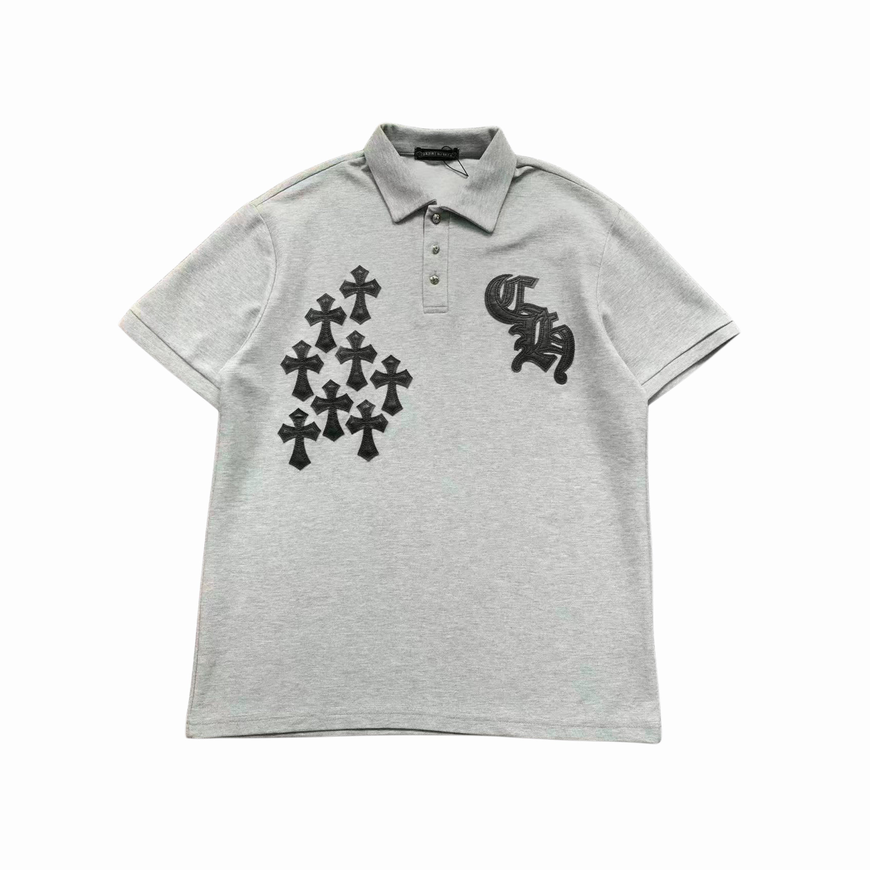 CHROME HEARTS CROSS PATCH POLO T SHIRT