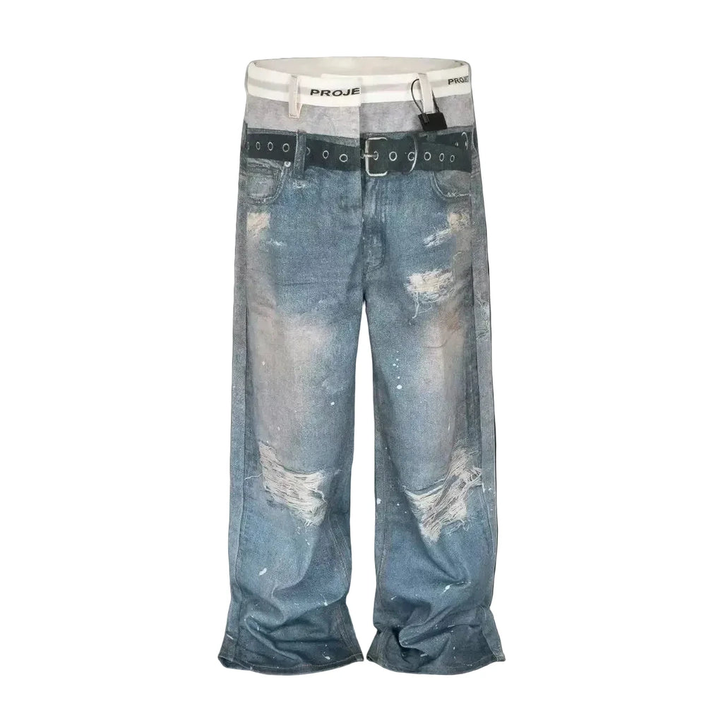 PROJECT GR TROMPE-L'ŒIL DENIM PANTS