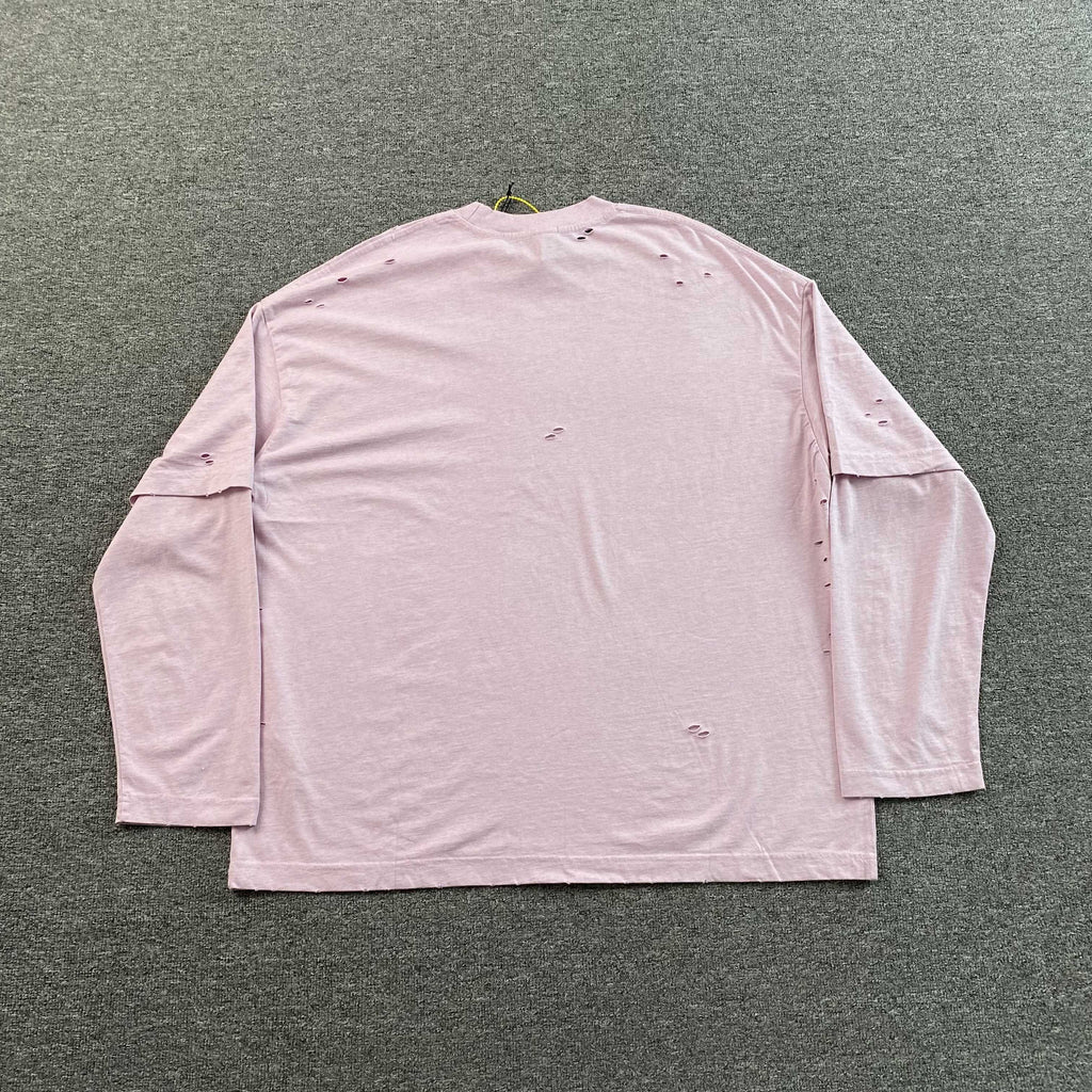 ACNE STUDIOS LAYERED LOGO T SHIRT PINK