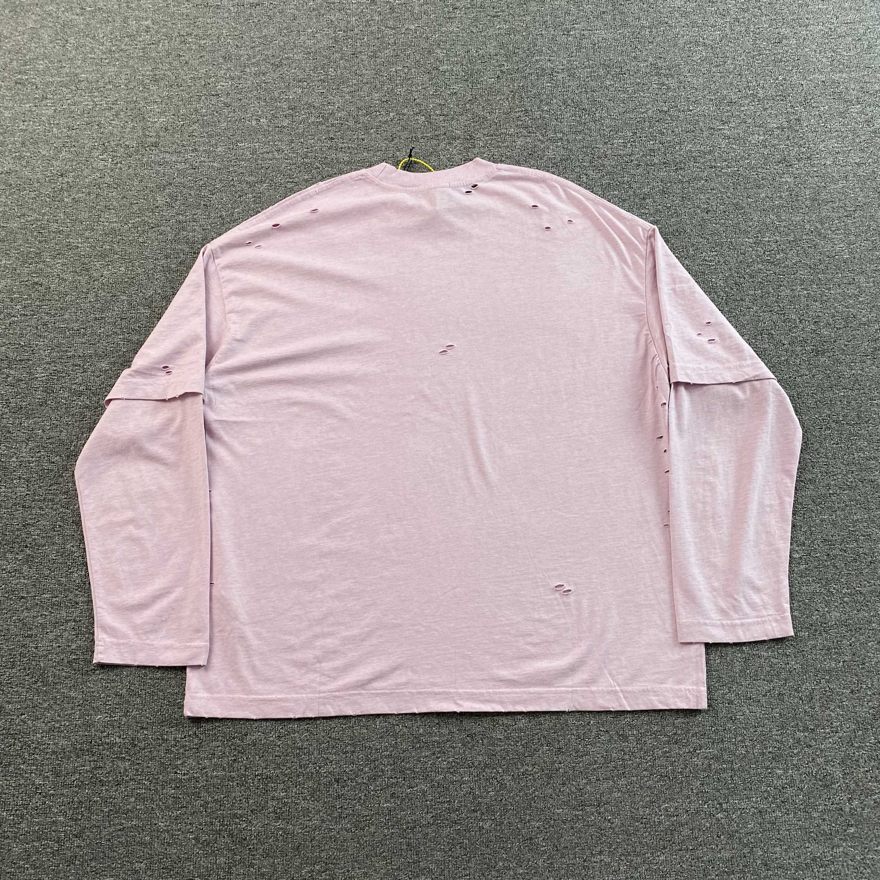 ACNE STUDIOS LAYERED LOGO T SHIRT PINK