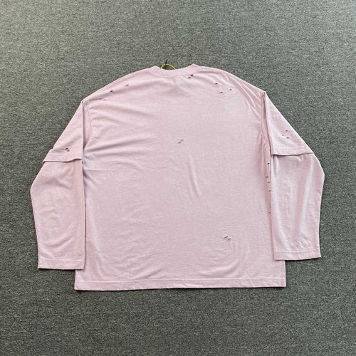 ACNE STUDIOS LAYERED LOGO T SHIRT PINK