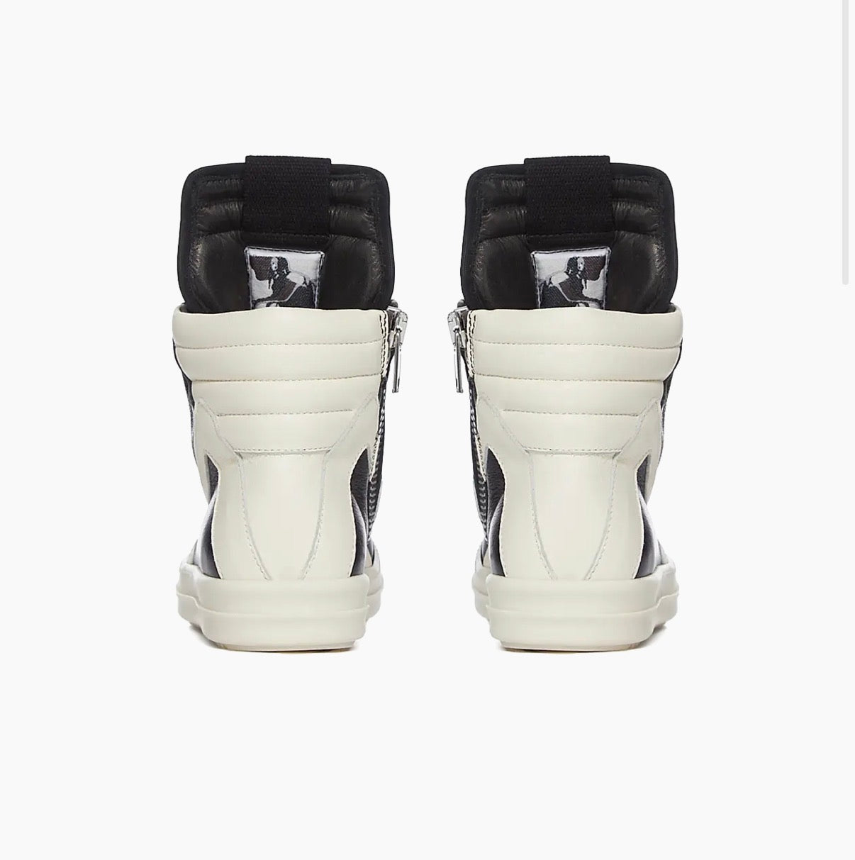 RICK OWENS MEGA BUMPER GEOBASKETS CLASSIC BLACK AND WHITE