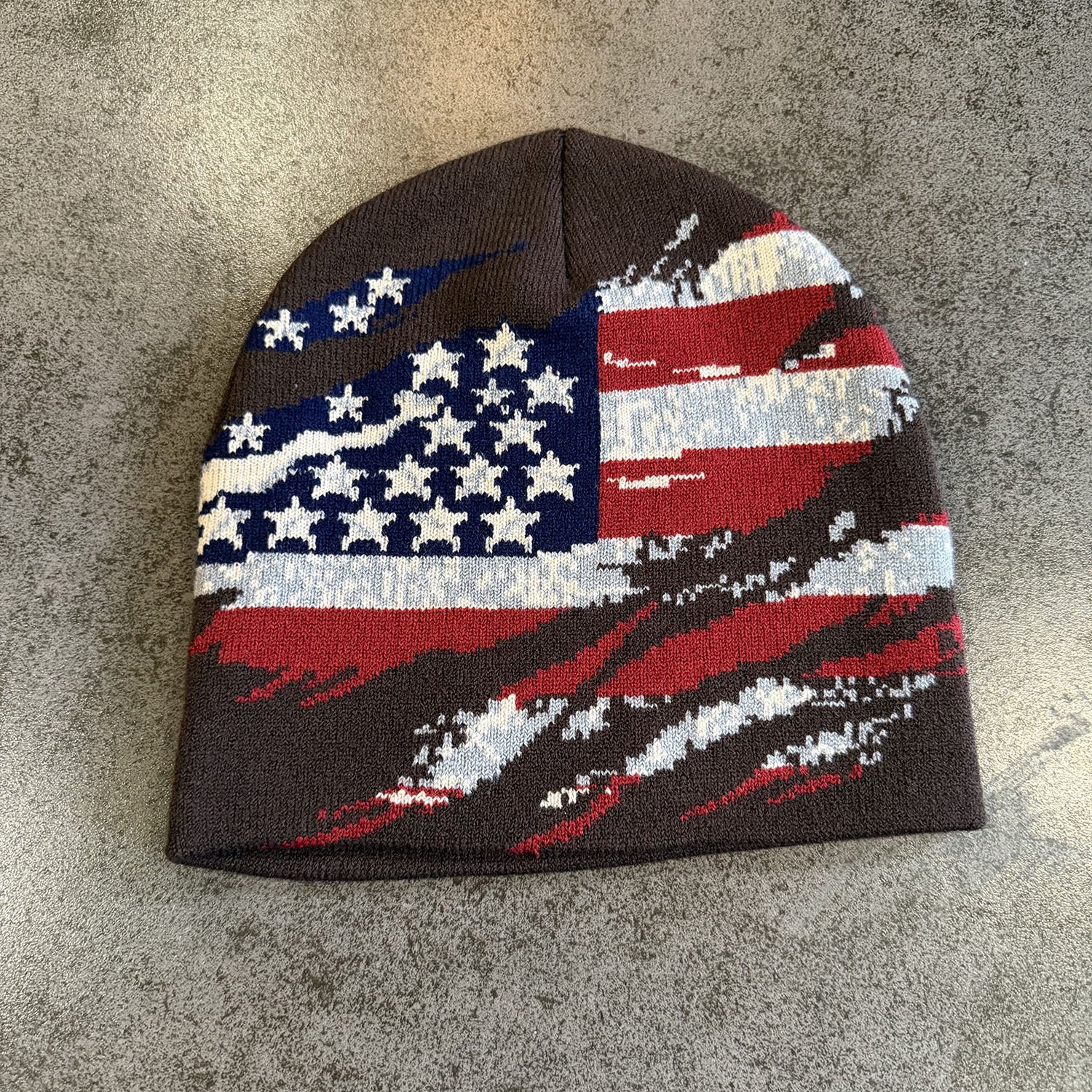 Y2K AMERICAN FLAG BEANIE
