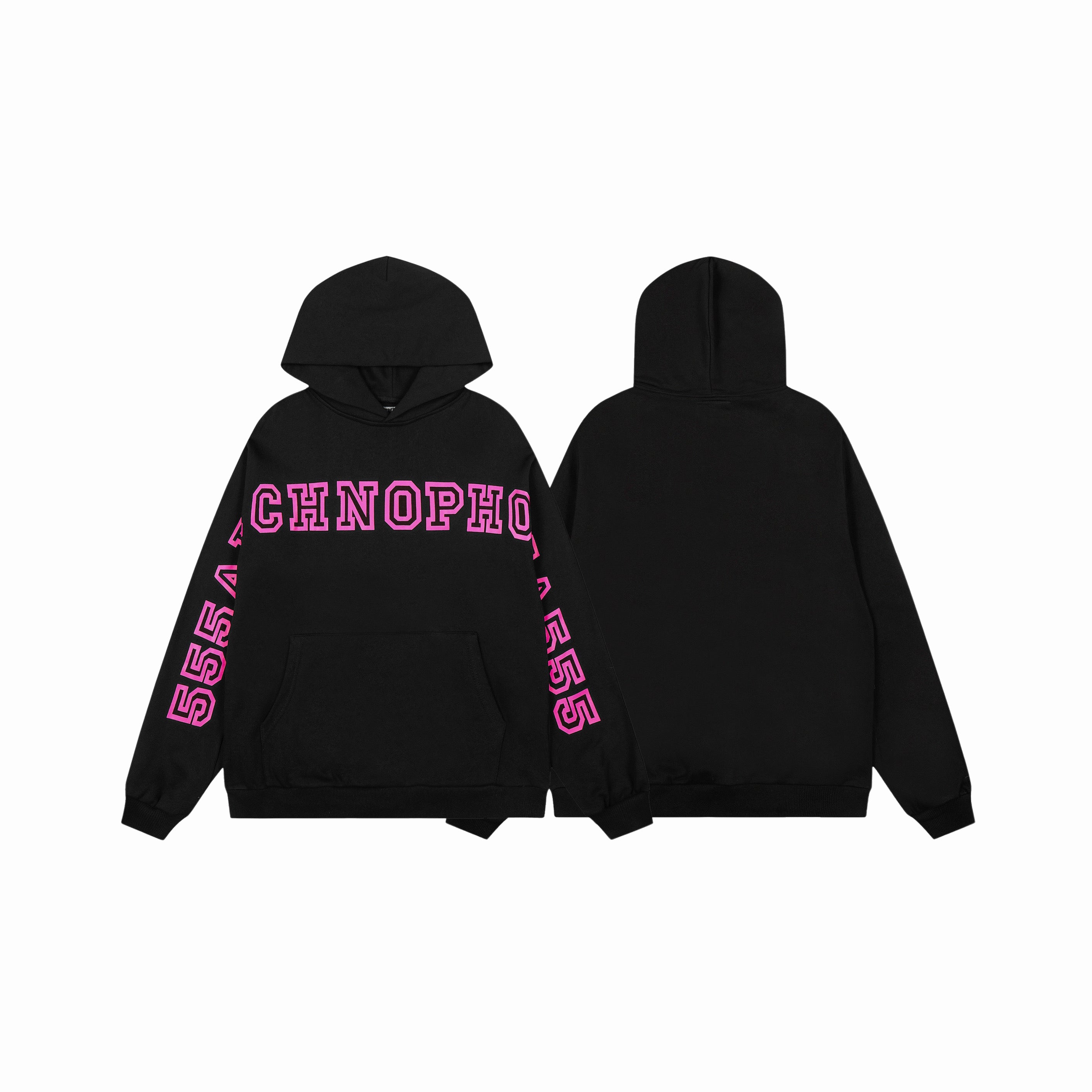 SP5DER PINK BLACK 555ARACHNOPHOBIA HOODIE