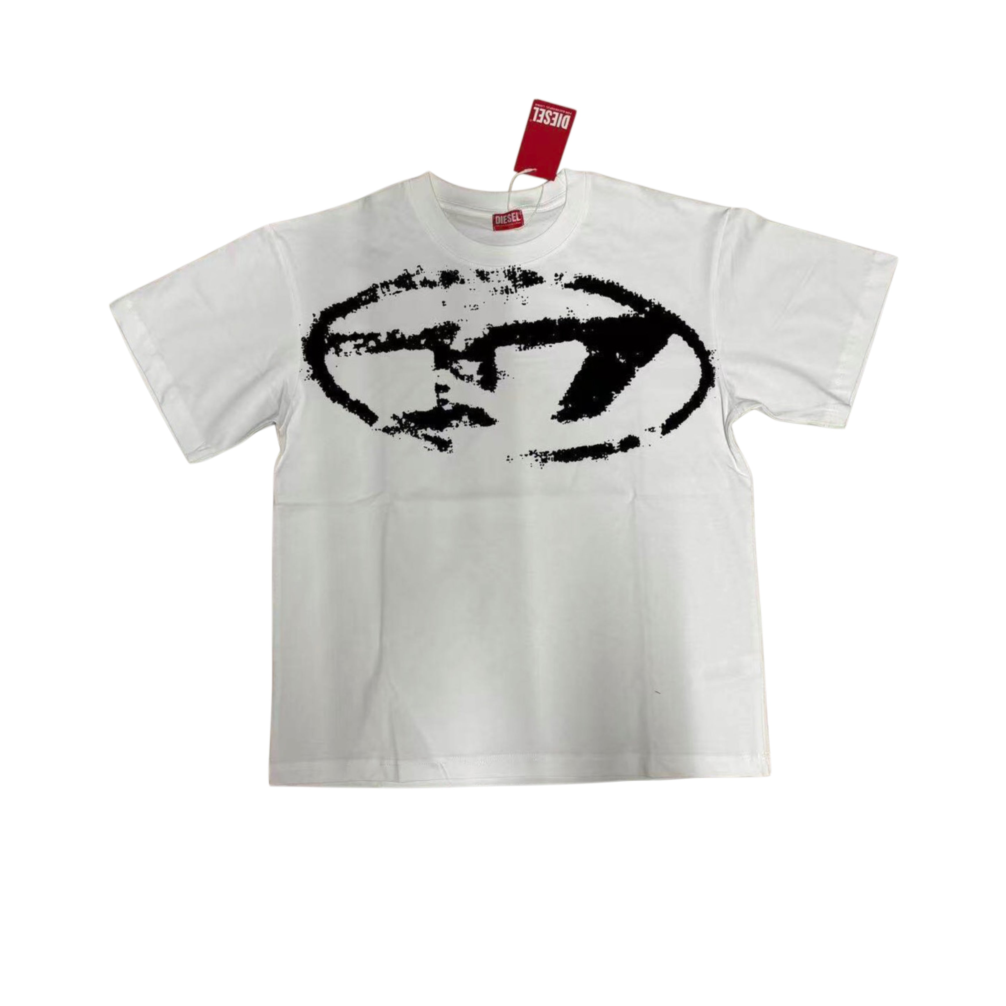 DIESEL DISTRESSED FLOCKED T-SHIRTS