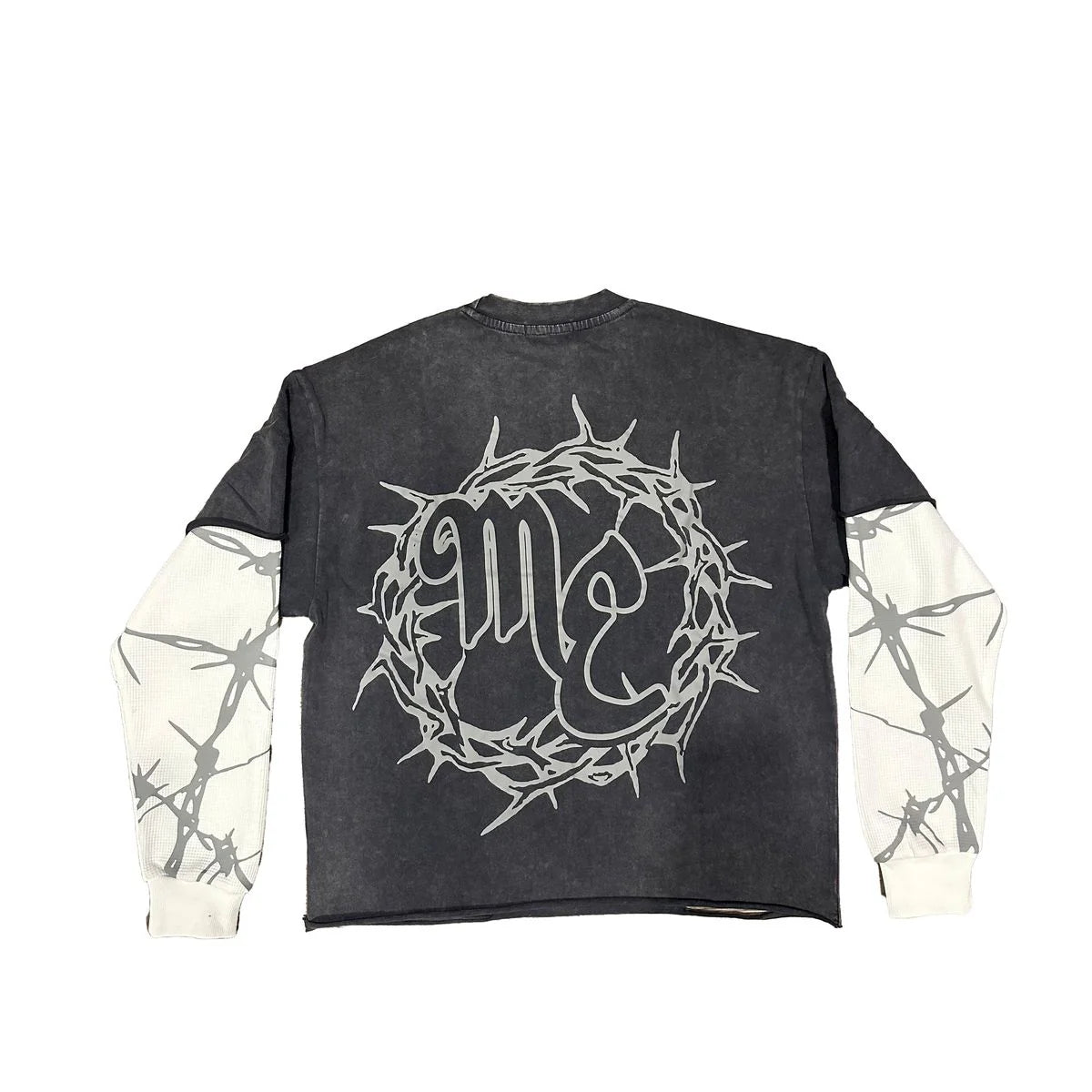 mixed emotions barbed wire 2-layer t shirt