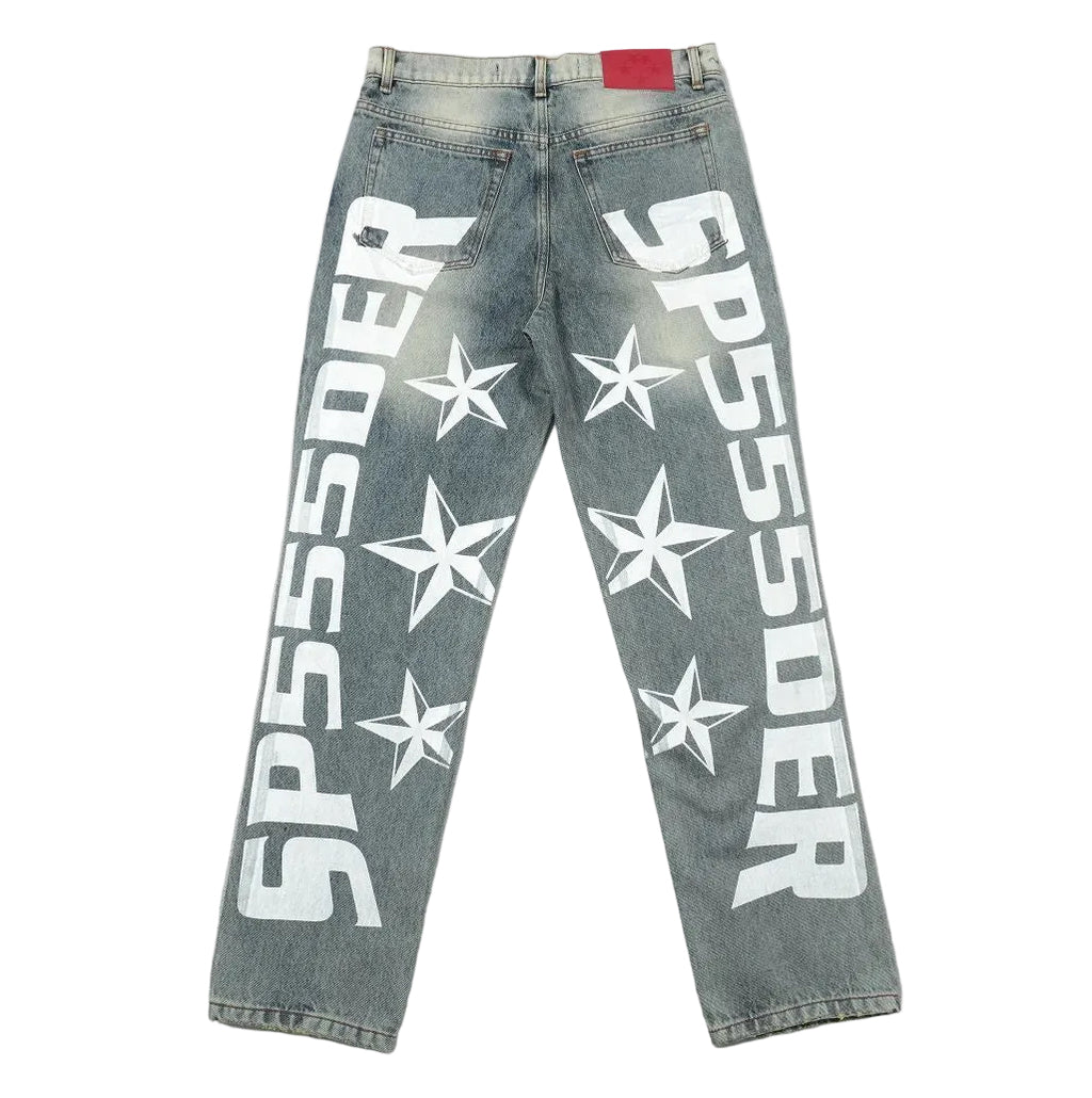 Sp5der MX555 Washed Blue Denims