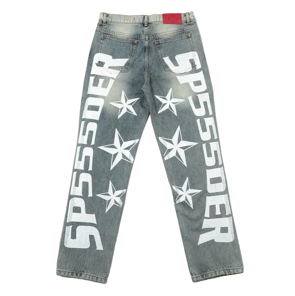 Sp5der MX555 Washed Blue Denims