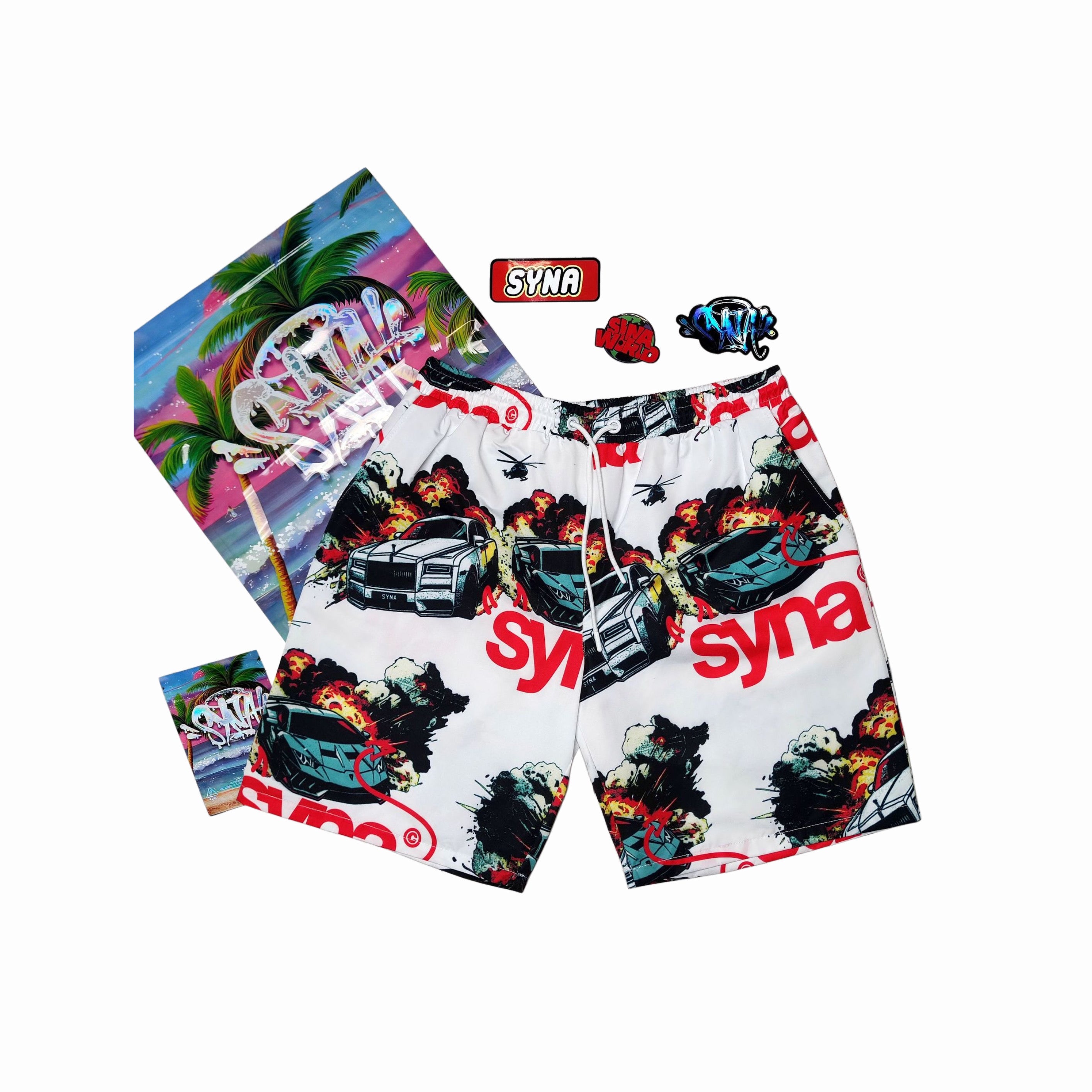 SYNA WORLD CAR CHASE SWIM SHORTS