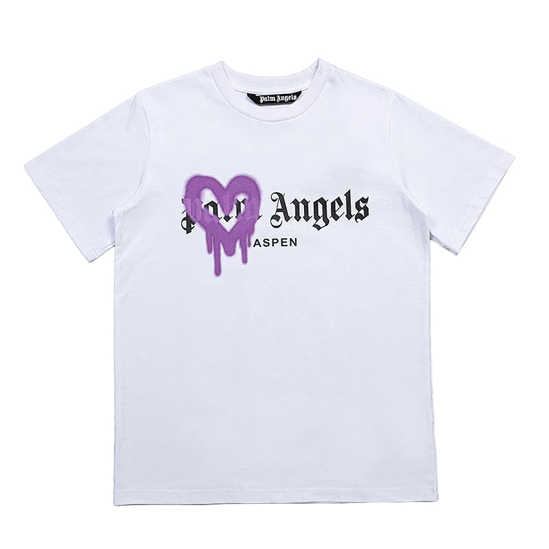 PALM ANGELS HEART SPRAYED T SHIRT
