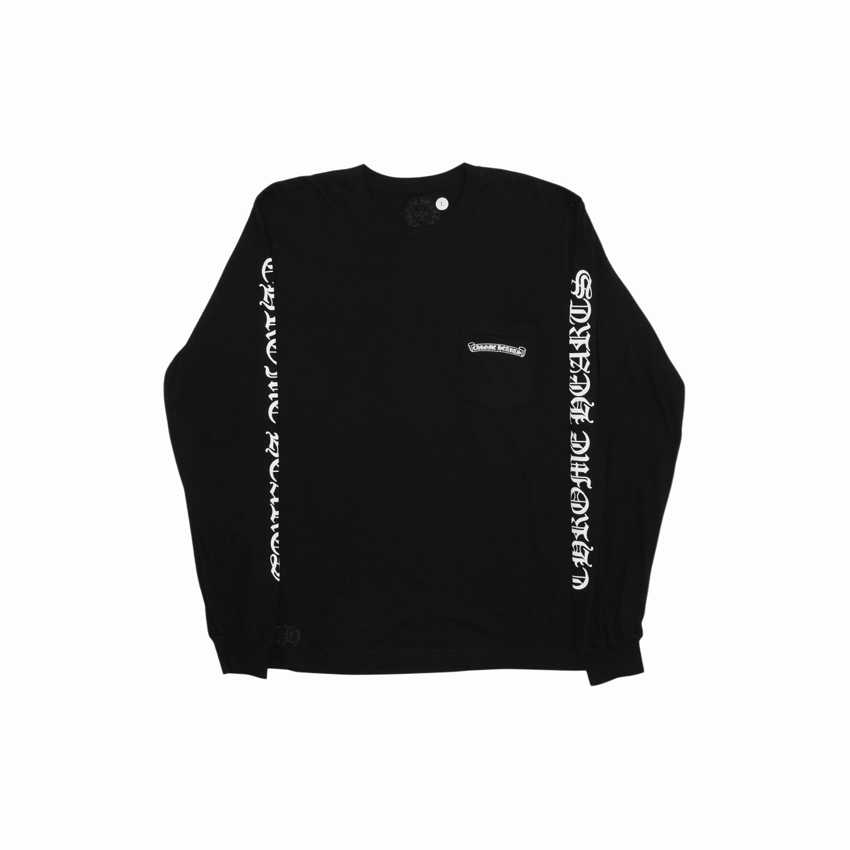 CHROME HEARTS SCROLL LOGO POCKET L/S T-SHIRT