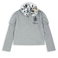 Protocol Index Fur Collar Long-Sleeve Polo T-Shirt