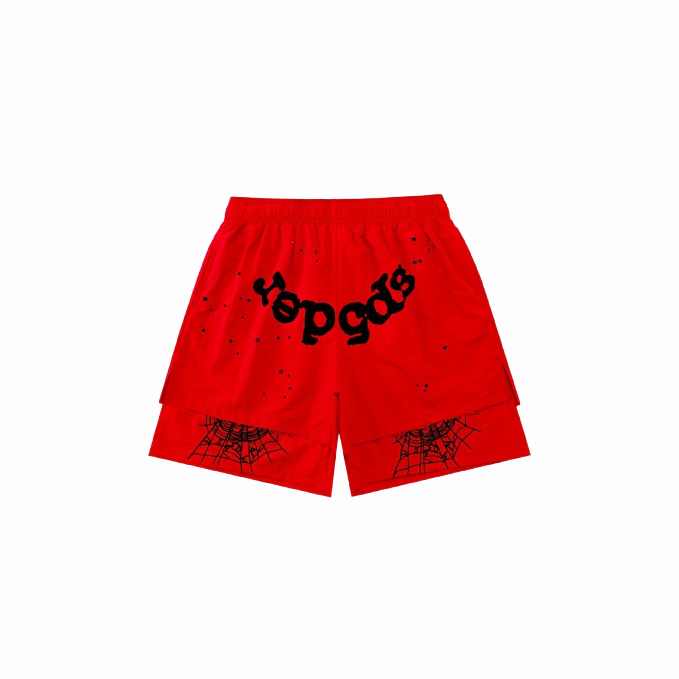 SP5DER OG WEB DOUBLE-LAYERED SWEAT SHORTS