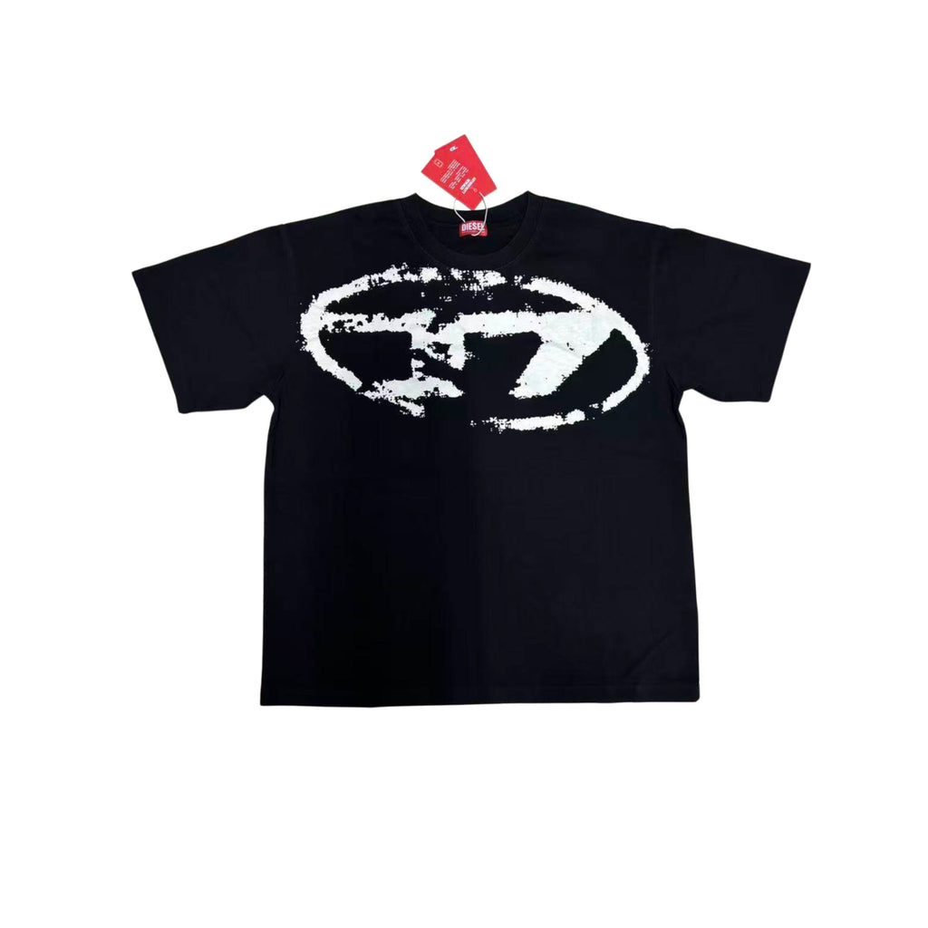 DIESEL DISTRESSED FLOCKED T-SHIRTS