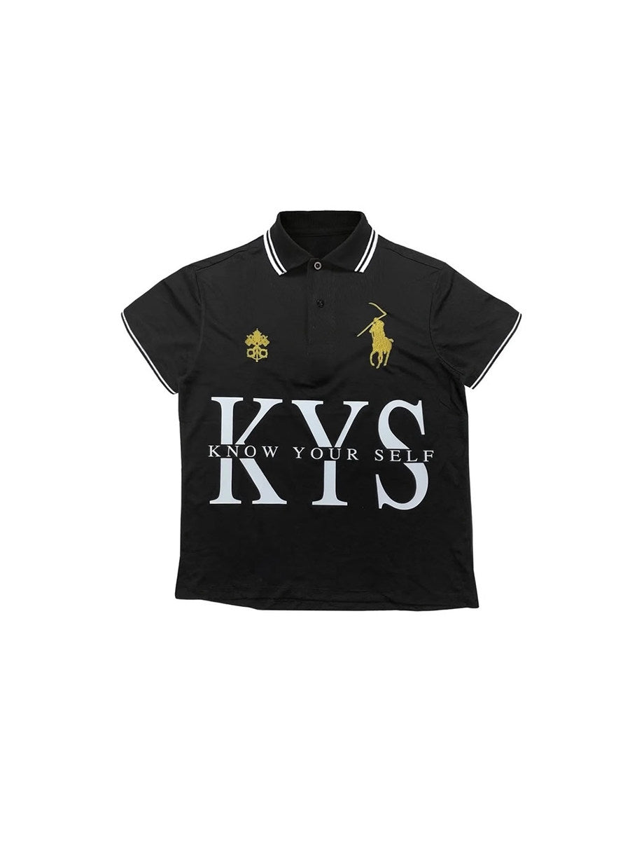 praying/playing kys polo t-shirt