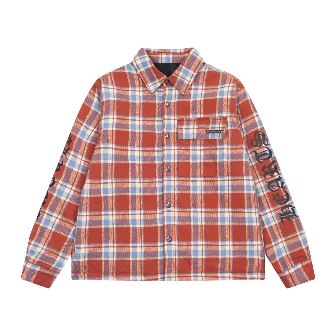 chrome hearts plaid flannel shirt